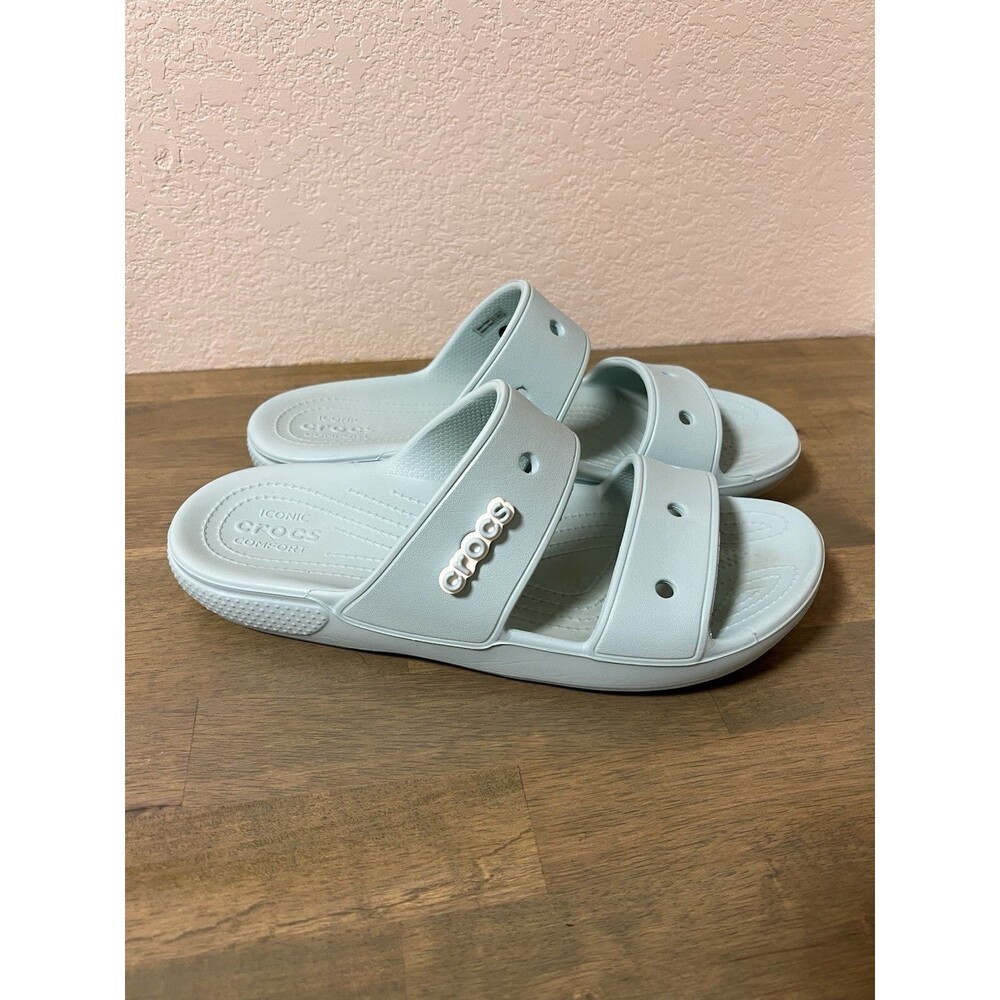 Crocs Iconic Comfort Classic Sandals Slides 206761 Aqua Light Blue Size M10 W12